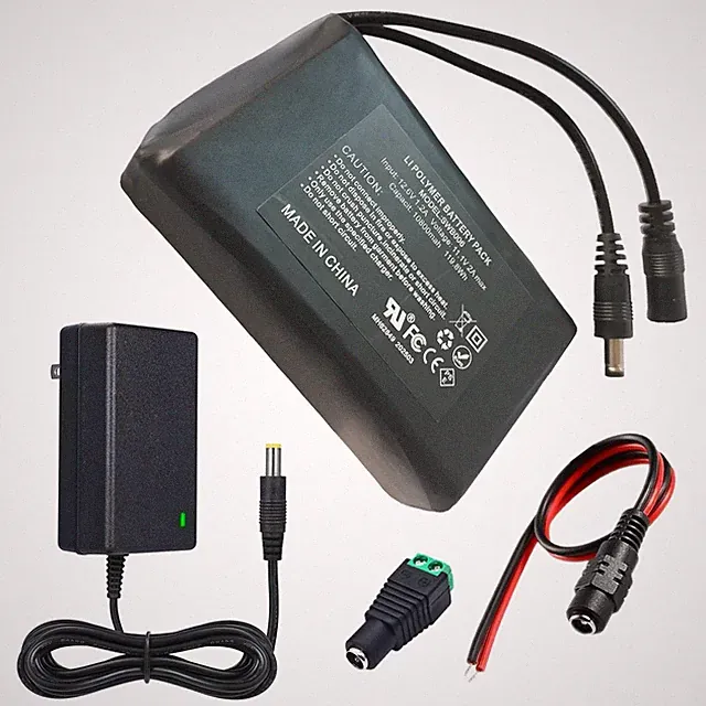 12V 10800mAh Lithium ion Battery Pack with Charger with 12V Devices, Bike Lig...