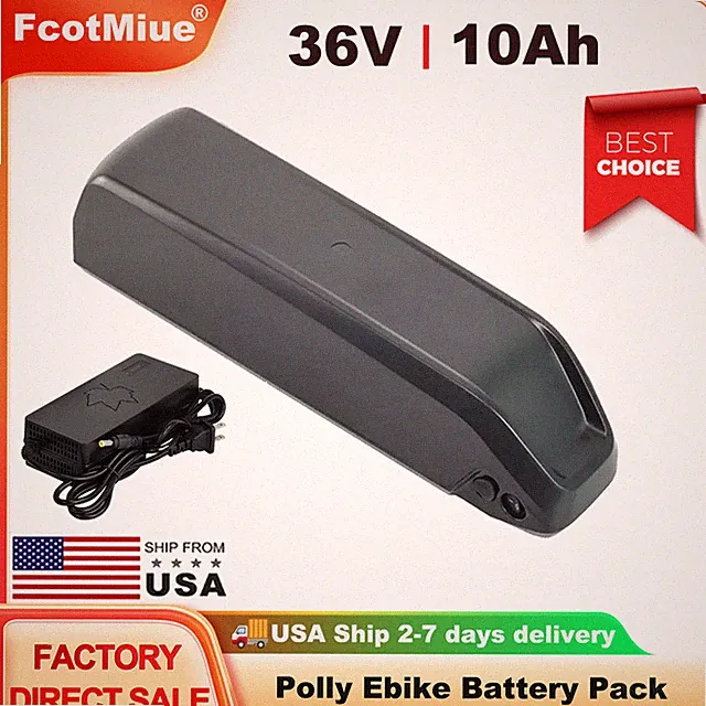 36V 10Ah Ebike Battery Polly Electric Bicycle Downtube Lithium Batteries