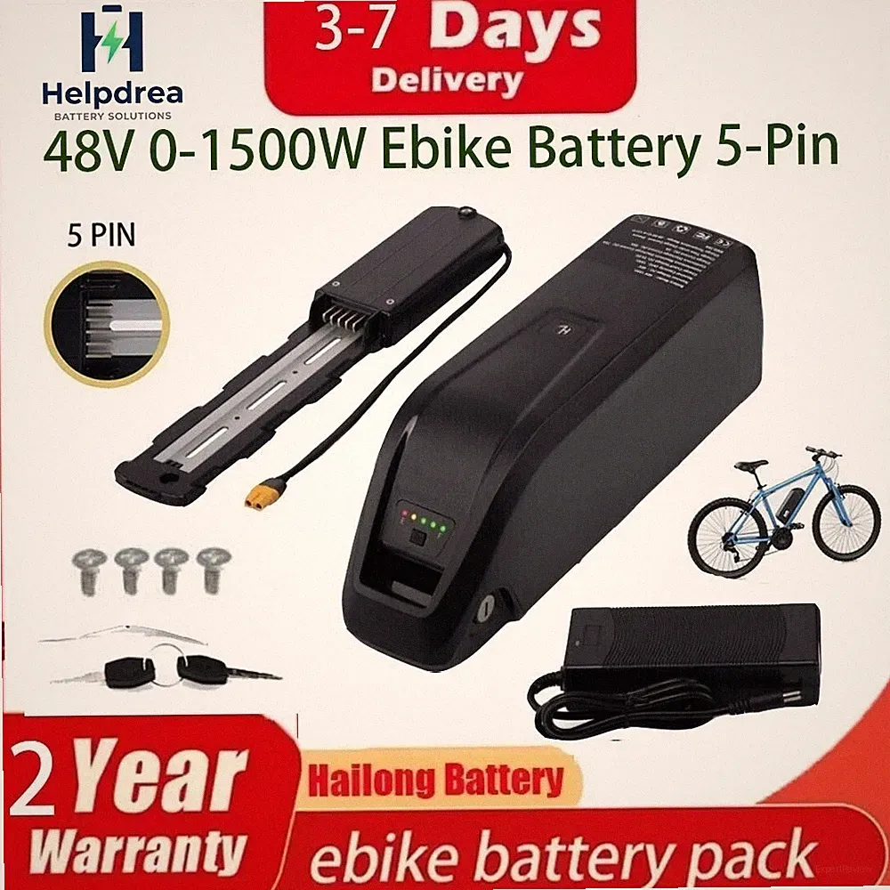 48V 200W-1500W Electric Bicycle Bike Ebike Lithium Battery Rechargeable 5-Pin