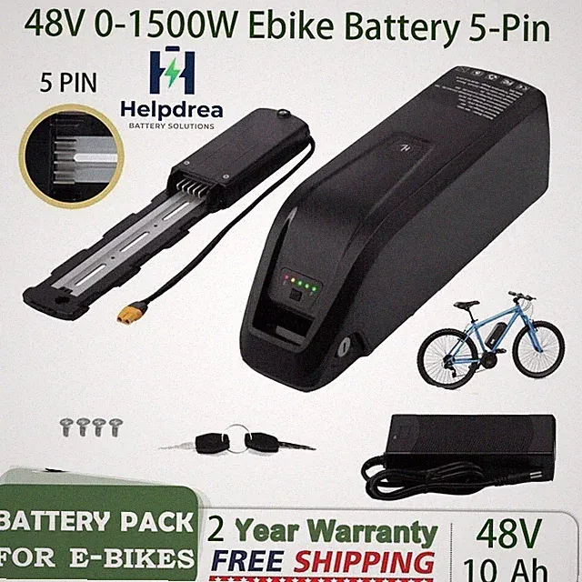 48V Lithium ebike Battery for 200W-1500W Electric Bike Bicycle 30A BMS 5-Pin