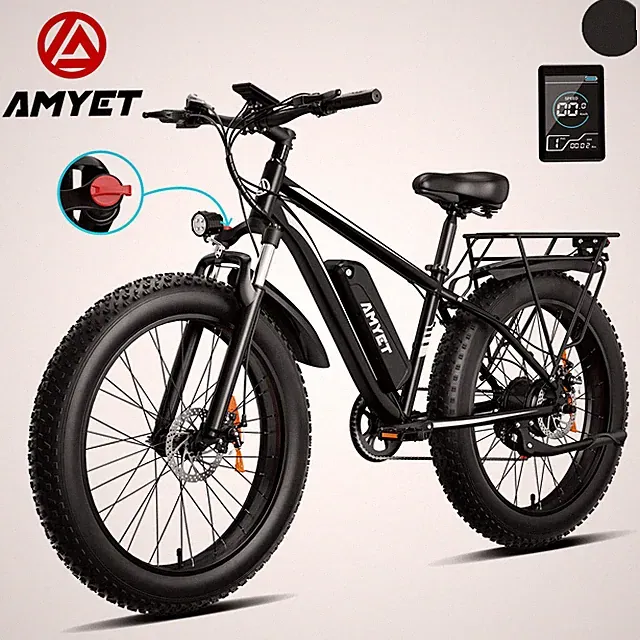 AMYET 26" Fat Tire Electric Bike for Adult 1000W 48V 15AH Electric Mountain Bike