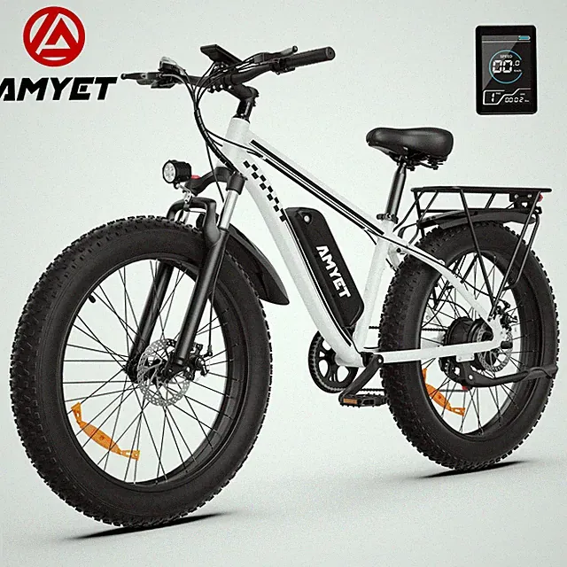 AMYET Electric Bike Peak 1500W 48V 15AH 26" Fat Tire Commuting ebike EMTB Adults