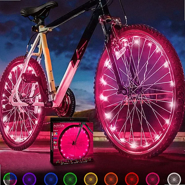 Bike Wheel Lights 2 Pack, 2026 Edition Secure Strap & Brighter, Weatherproof...