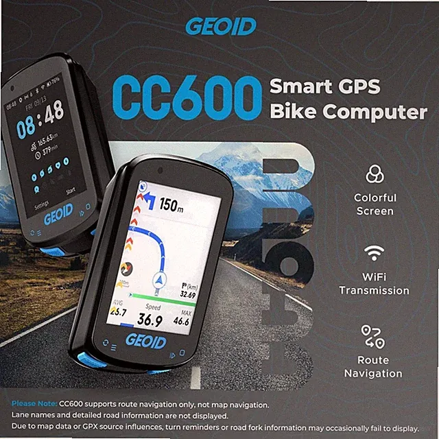CC600 Color Screen Bike Computer - WiFi & Bluetooth