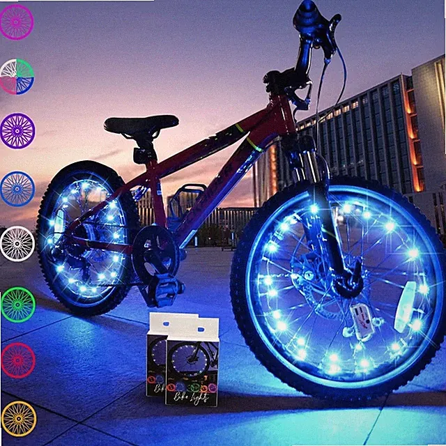 LED Bike Wheel Lights 2 Pack Ultra Bright Spoke Strip