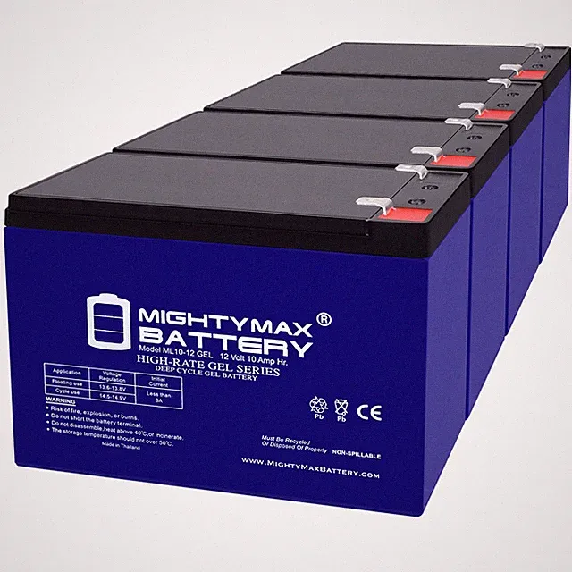 Mighty Max 12V 10AH GEL F2 Battery Replaces iZip Urban Cruiser Bike - 4 Pack
