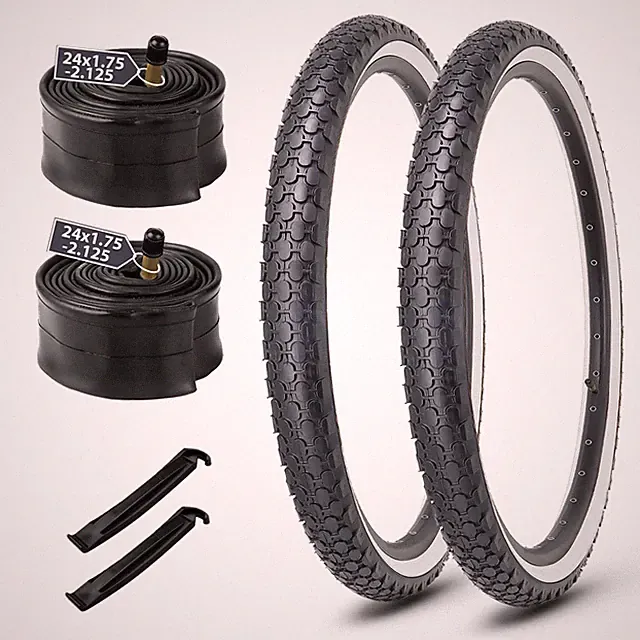 MOHEGIA 24 Inch Cruiser Bike Tires Replacement Set 2 Pack 24x2.125 Folding Bicyc