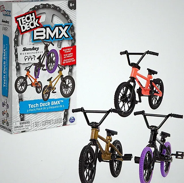 Tech Deck, BMX Finger Bike 3-Pack, Collectible and Customizable Mini BMX...