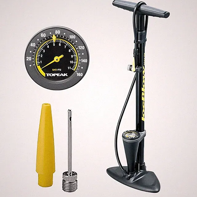 Topeak JoeBlow Max HP Bike Floor Pump - 160 PSI, TwinHead, Presta/Schrader