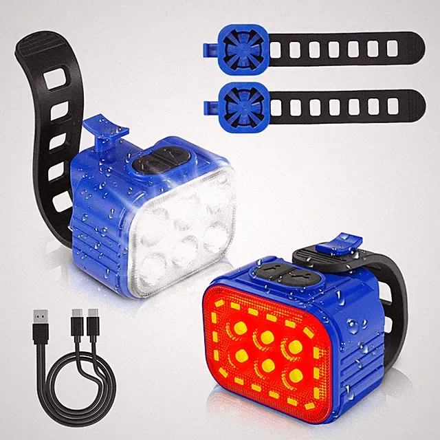 WORKPRO 2 Pack Bike Light Set Rechargeable Ultra Bright 8+13 Mode Bicycle Light